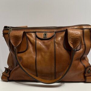 EUC Fossil Vintage Tan Leather Handbag